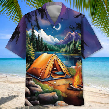 Unijames Campfire Vintage Art Hawaiian Shirt
