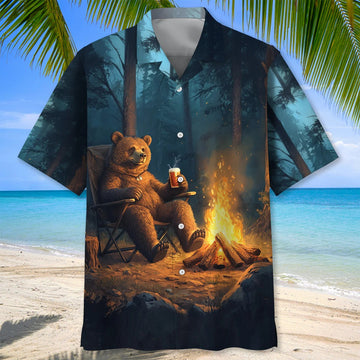 Unijames Bear I Don't Always Drink When I'm Camping Hawaiian Shirt