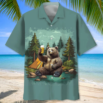 Unijames Camping Solves Most Of My Problems Beer Solves The Rest Hawaiian Shirt