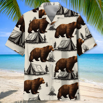 Unijames Bear Camping Vintage Hawaiian Shirt