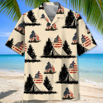 Unijames Bigfoot Camping USA Vintage Hawaiian Shirt