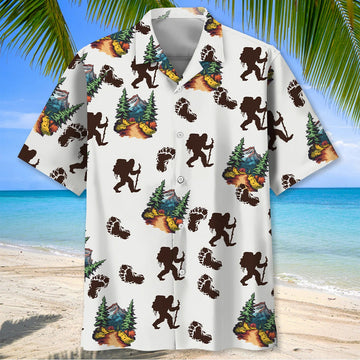 Unijames Bigfoot Hiking Footprint Hawaiian Shirt