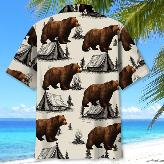 Unijames Bear Camping Vintage Hawaiian Shirt
