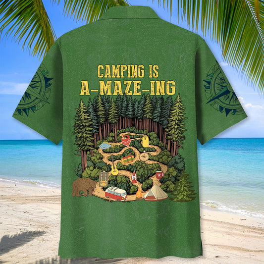 Unijames Camping Is A-Maze-Ing Hawaiian Shirt