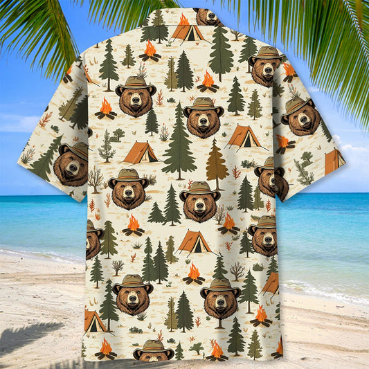 Unijames Cool Bear Camping Hawaiian Shirt
