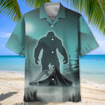 Unijames Mysterious Bigfoot At Campsite Hawaiian Shirt