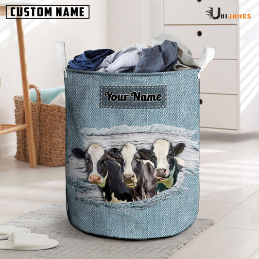 Uni Holstein Custom Name Jeans Laundry Basket
