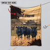 Uni Personalized Name Diligent Black Angus Blanket
