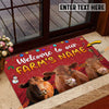Uni Red Angus Christmas Custom Name Doormat