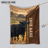 Uni Personalized Name Black Angus Farming Life Pattern Blanket