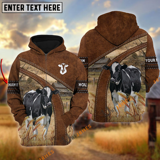 Uni Holstein Custom Name On Sleeve 3D Hoodie