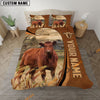 Uni Red Angus Premium Brown Pattern 3D Bedding Set