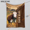 Uni Personalized Name Hereford Farming Life Pattern Blanket
