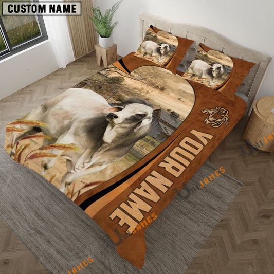 Uni Brahman Premium Brown Pattern 3D Bedding Set