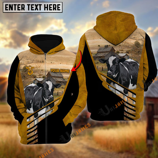 Uni Lucky Holstein On Farm Personalized Name Hoodie