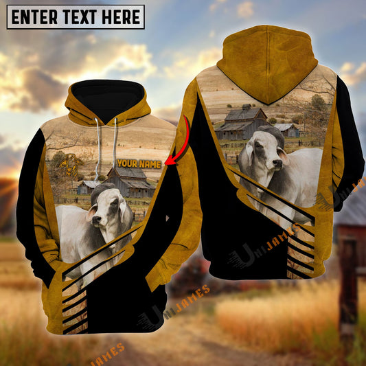 Uni Lucky Brahman On Farm Personalized Name Hoodie
