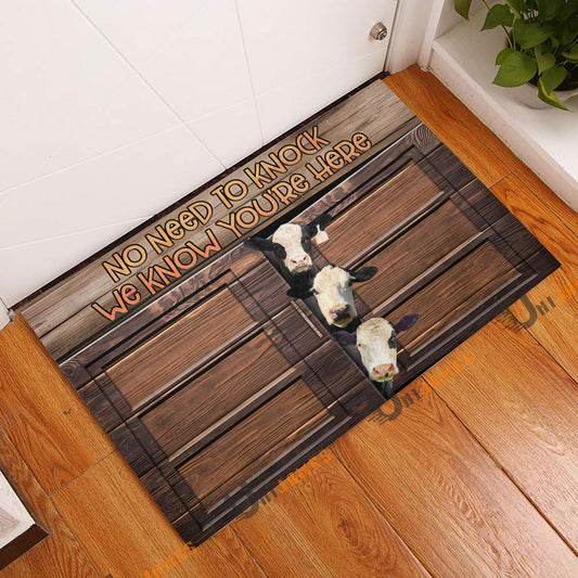 Uni Black Baldy Window Pattern Custom Name Doormat