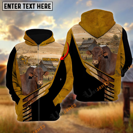Uni Lucky Beefmaster On Farm Personalized Name Hoodie