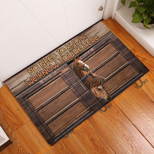 Uni Horse Window Pattern Custom Name Doormat