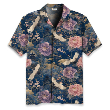 Cranes of Edo Hawaiian Shirt