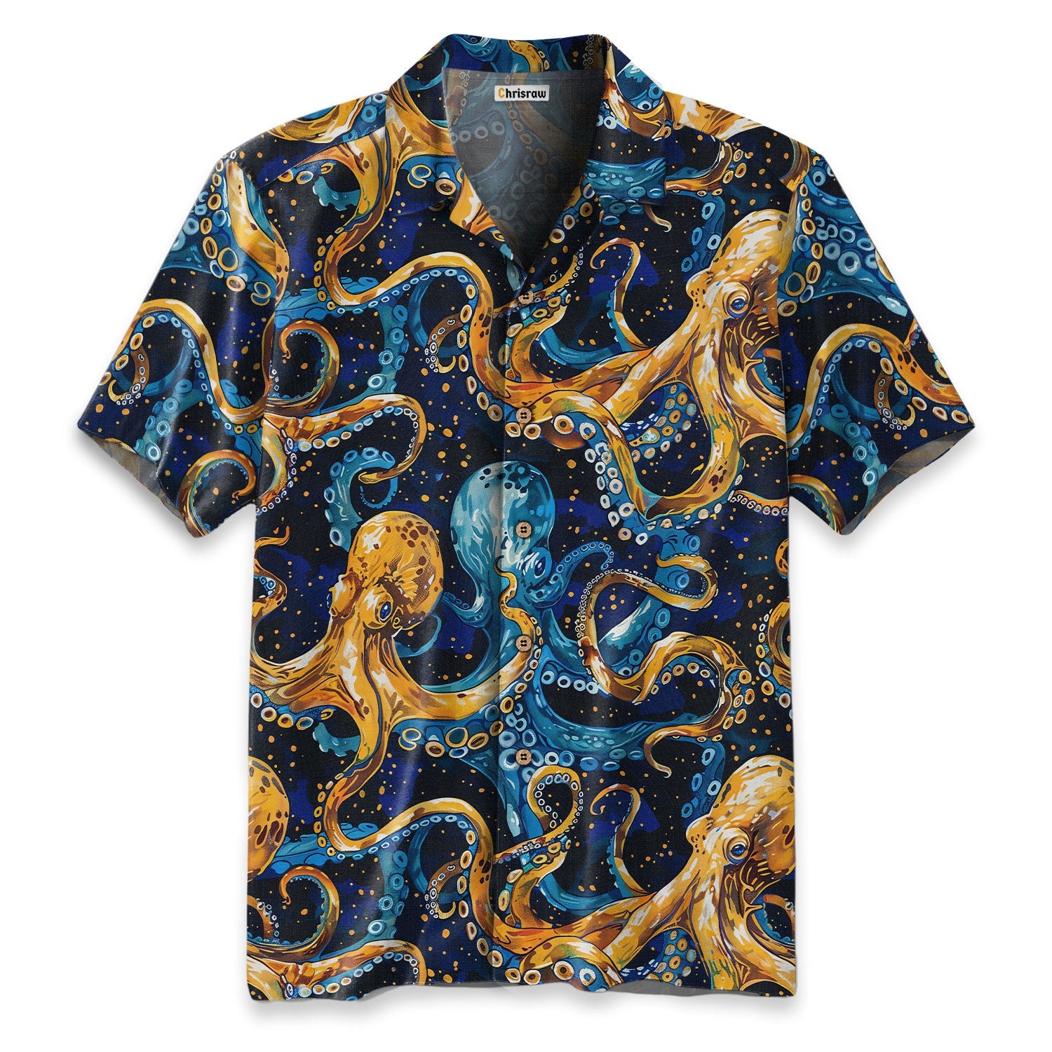 Blue Ocean Octopus Hawaiian Shirt