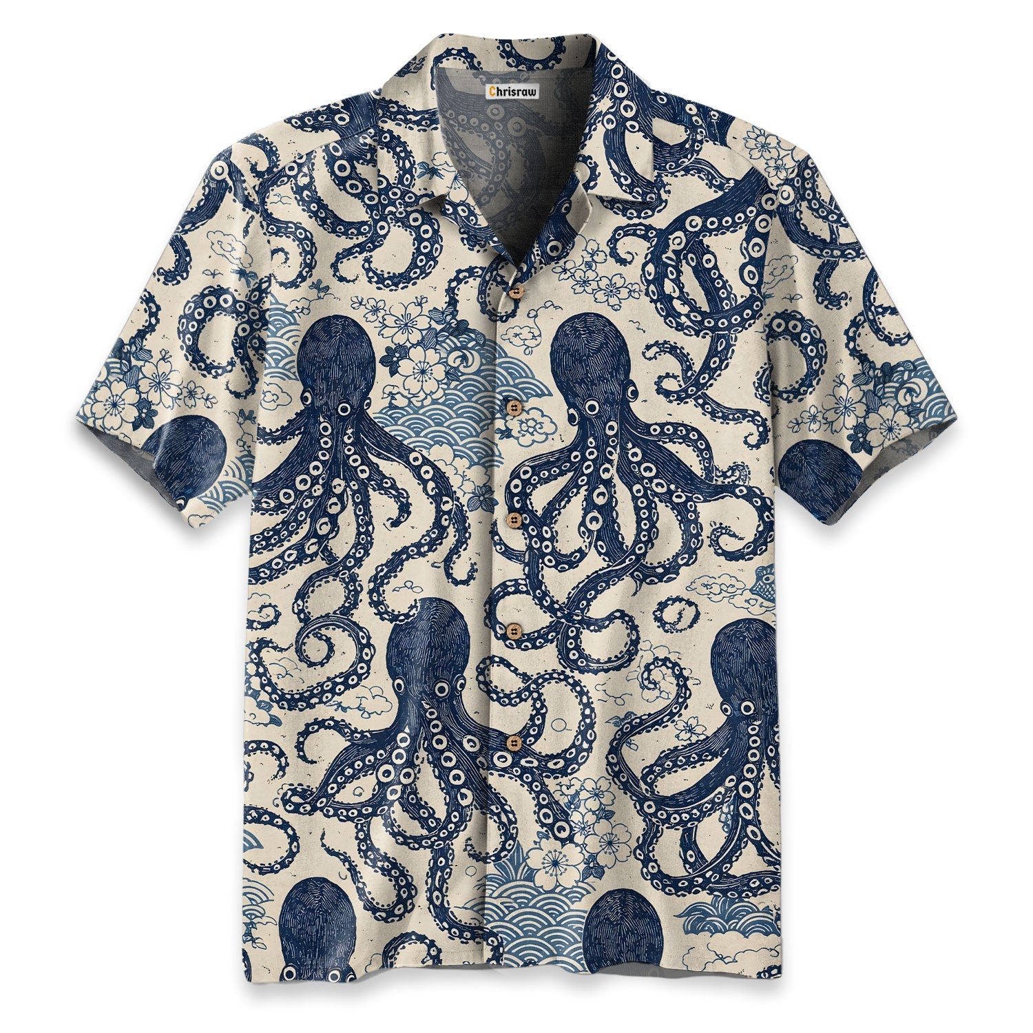 Blue Ocean Octopus Hawaiian Shirt