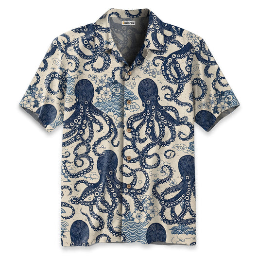 Blue Ocean Octopus Hawaiian Shirt