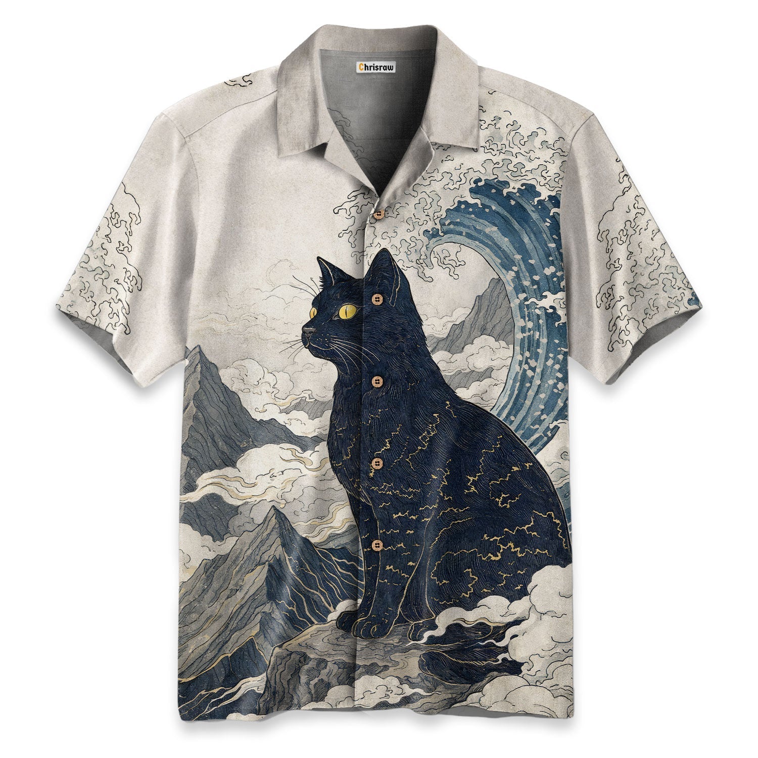 Cat Amidst Majestic Peaks Hawaiian Shirt