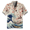 Cranes Dancing On The Waves Hawaiian Shirt