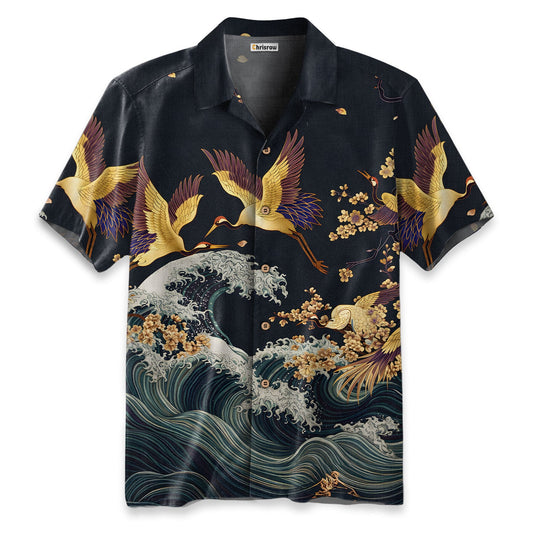 Cranes Dancing On The Waves Hawaiian Shirt