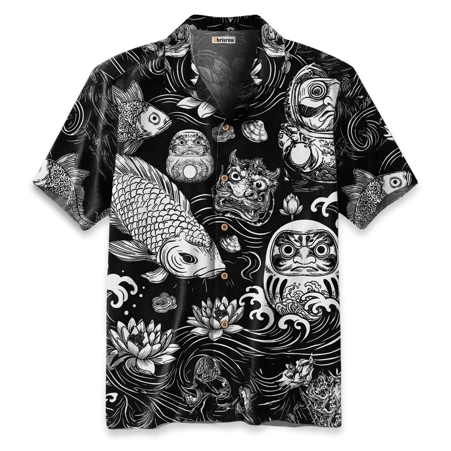 Daruma And Koi Hawaiian Shirt