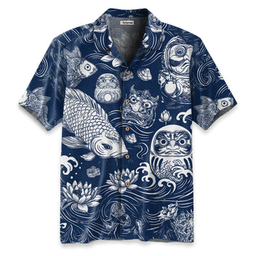 Daruma And Koi Hawaiian Shirt