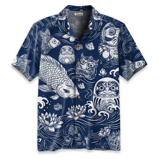 Daruma And Koi Hawaiian Shirt