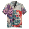 Dragon And Koi In The Wavesi Hawaiian Shirt
