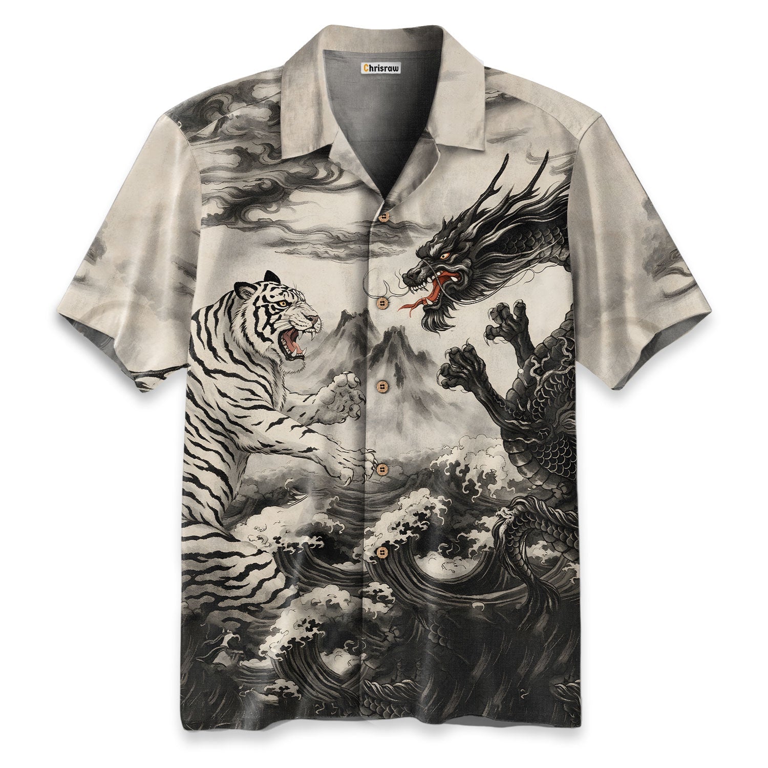 Fight Between Dragon And Tiger Hawaiian Shirt