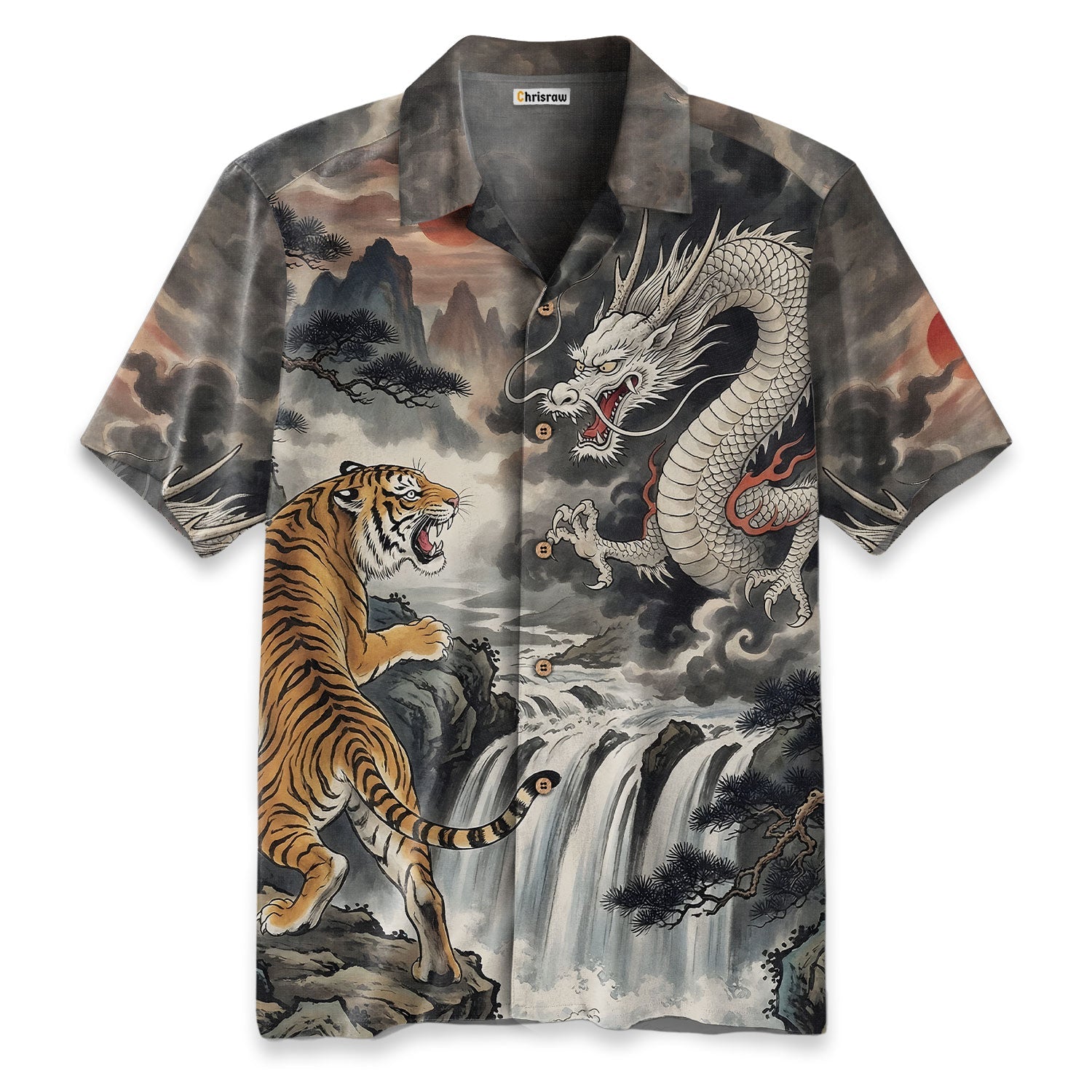 Fight Between Dragon And Tiger Hawaiian Shirt