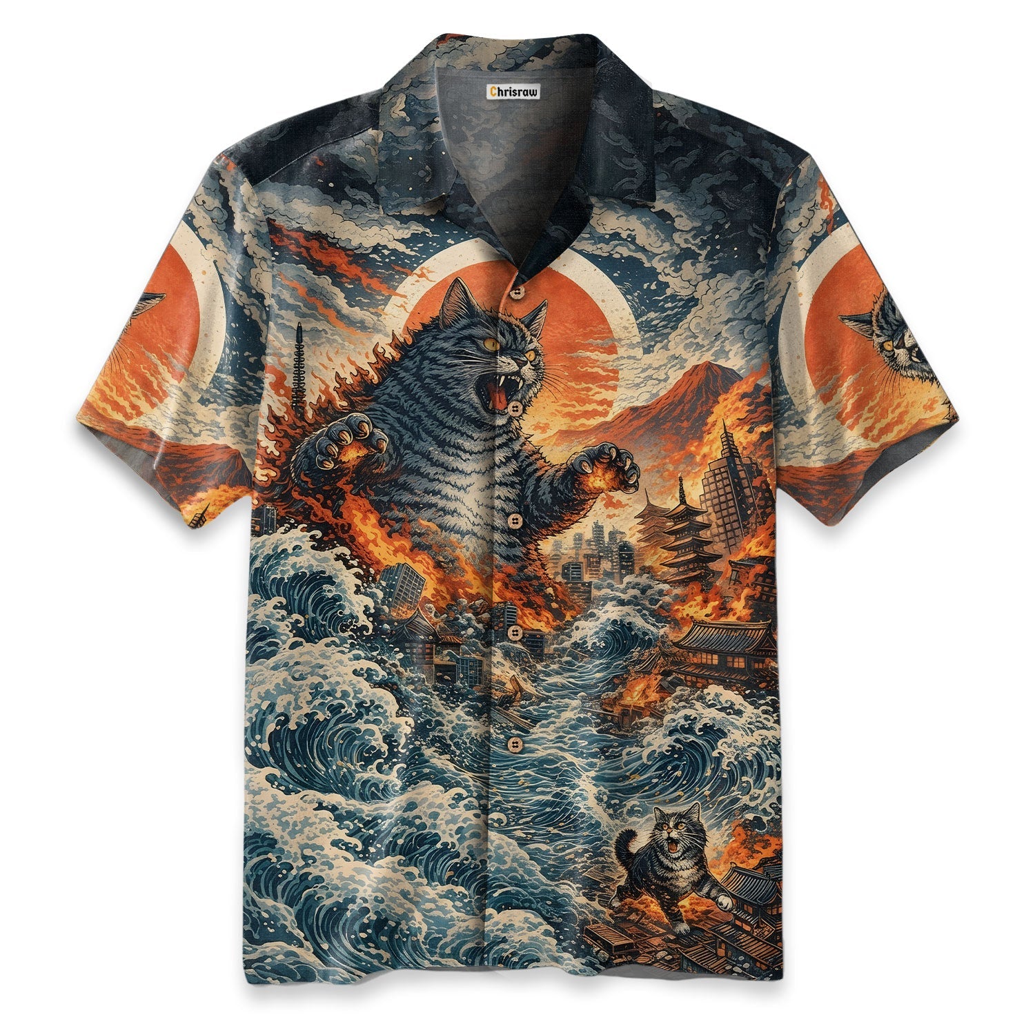 Monster and Wandering Cat Hawaiian Shirt