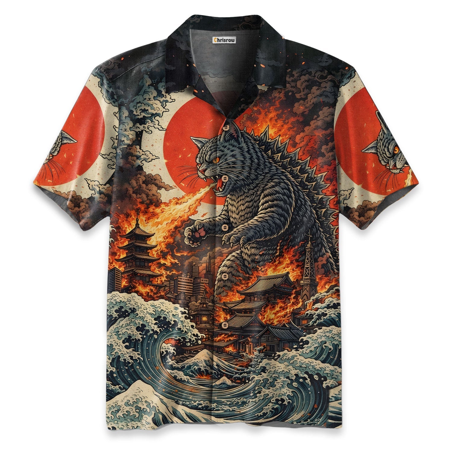 Monster and Wandering Cat Hawaiian Shirt