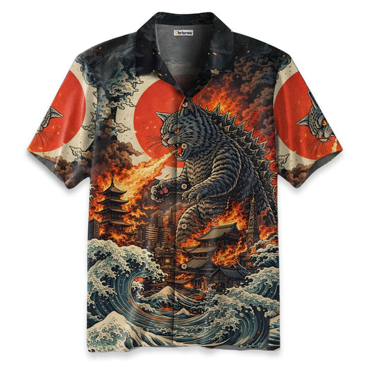 Monster and Wandering Cat Hawaiian Shirt