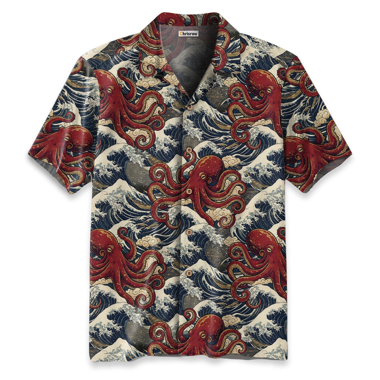 Great Wave Octopus Hawaiian Shirt
