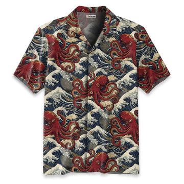 Great Wave Octopus Hawaiian Shirt