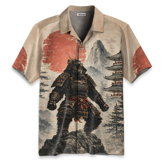 Japanese Samurai Bigfoot Hawaiian Shirt