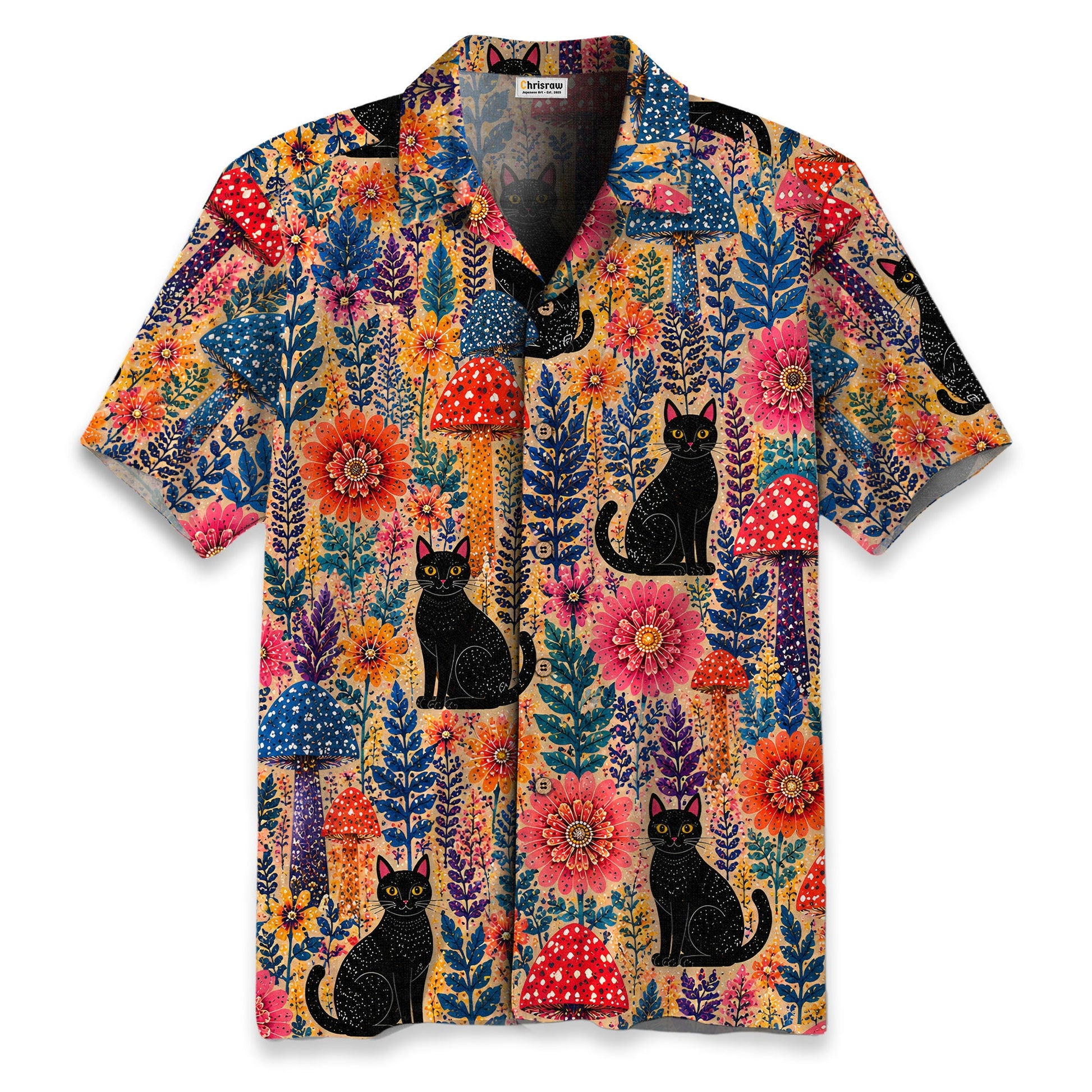 Yayoi Kusama Forest Cat Hawaiian Shirt
