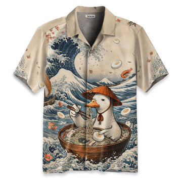 Naughty Duck Eating Ramen Hawaiian Shirt