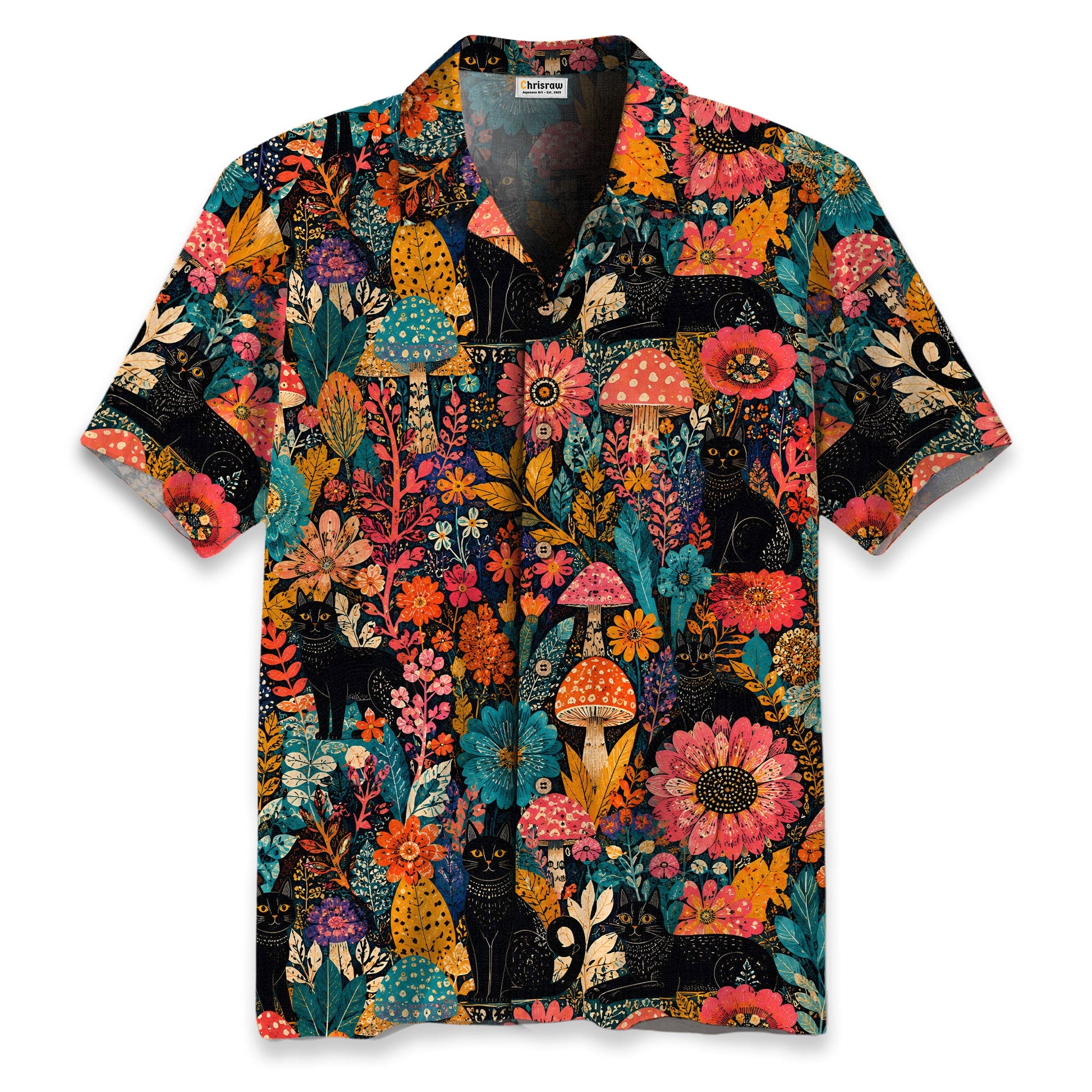 Yayoi Kusama Forest Cat Hawaiian Shirt