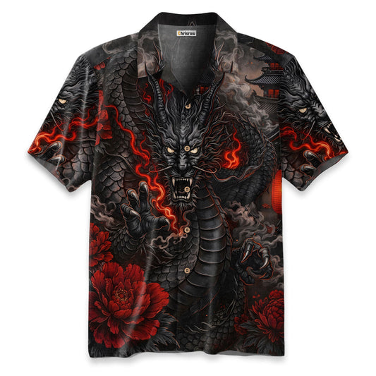 Shadow Fire Dragon Hawaiian Shirt