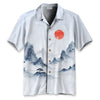 Misty Mountain Landscape Ink Hawaiian Shirt