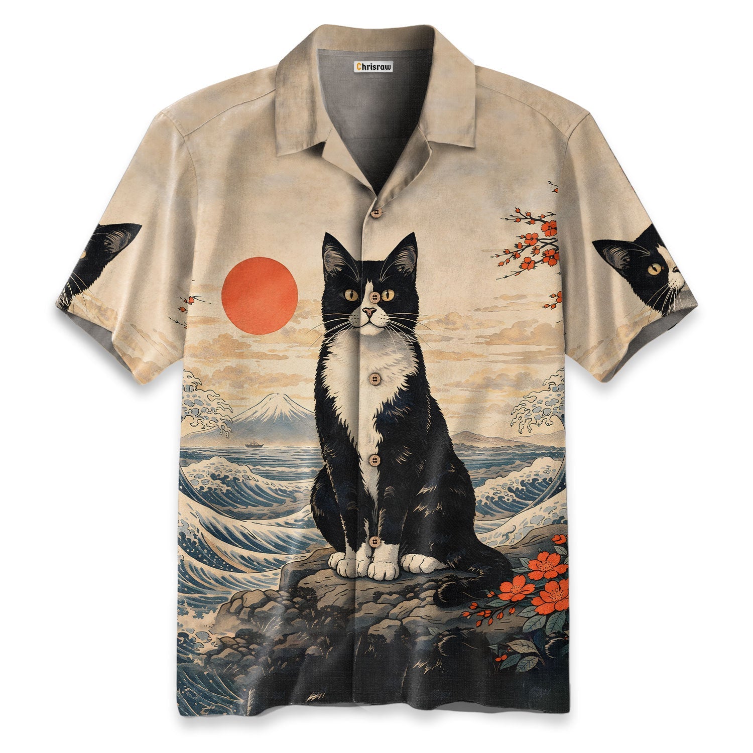 Sunset Cat Hawaiian Shirt