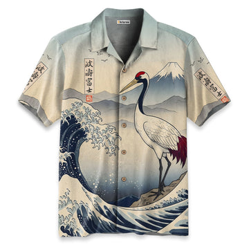 The Great Wave Off Crane Hawaiian Shirt