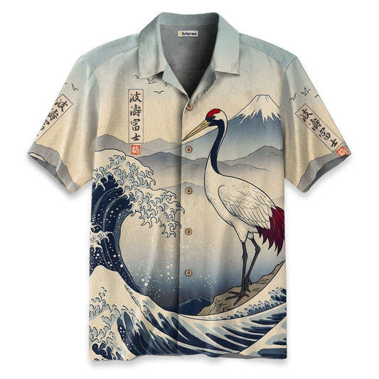 The Great Wave Off Crane Hawaiian Shirt
